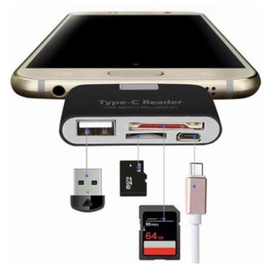 Imagem de Adaptador Type-c Card Reader E Usb Multifuncional de Pc