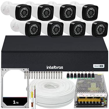 Imagem de Kit 8 cameras seguranca 2 mp Full HD DVR Intelbras 1008 1 TB