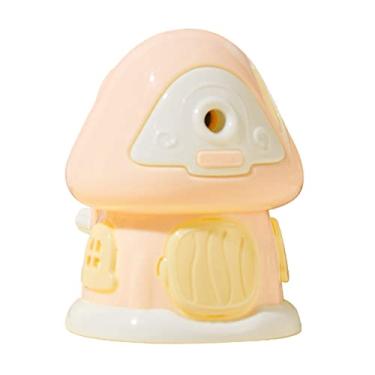 Imagem de Mesa Apontador de lápis de cogumelo criativo Apontador de lápis de manivela bonito dos desenhos animados com bandeja de aparas de grande capacidade para lápis de cor Casa