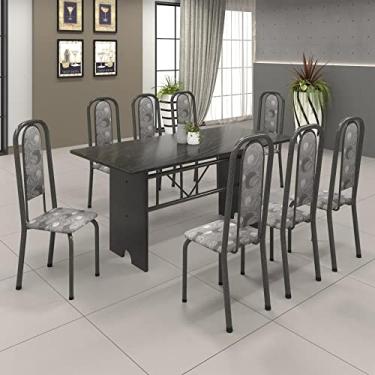 Imagem de Conjunto de Mesa 180x75cm Tampo Ardósia com 8 Cadeiras Lavínea Soma Móveis