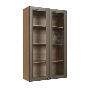 Imagem de Cristaleira 80cm 2 Portas Classica Montana/Bronze