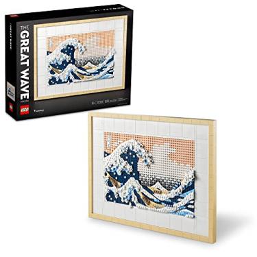 Imagem de LEGO Art Hokusai – The Great Wave 31208, 3D Japanese Wall Art Craft Kit, Framed Ocean Canvas, Creative Activity Hobbies for Adults, DIY Home, Office Decor