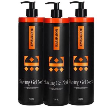 Imagem de Kit 3 Shaving Gel De Barbear Nerk Embaixador 750Ml