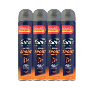 Imagem de Kit Desodorante Aerosol Suave Men Sport Fresh 200ml - 4 Unidades