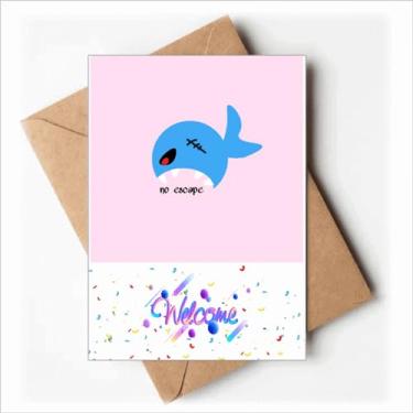 Imagem de Shark Predators Hunt Art Deco Fashion Welcome Back Cartões Envelopes em Branco