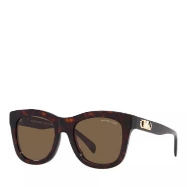 Imagem de Michael Kors - Óculos de Sol Quadrado Polarizado com Revestimento UV Marrom para Mulheres Moderno