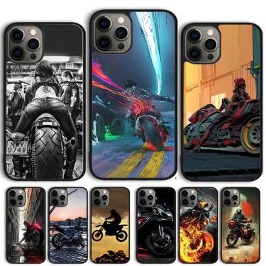 Imagem de Retro Moto Cross caixa do telefone da motocicleta  capa para iPhone 15  11  13  14 Pro Max  12 Mini