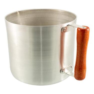 Imagem de Canecão De Alumínio Nº16 Leiteira Caneco Fervedor Cabo Madeira 2,3 Litros
