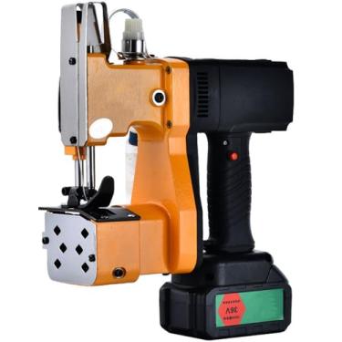 Imagem de Máquina de costura de selagem, máquina de bordar de corrente portátil, máquina de costura de selagem de mini saco, corte automático de linha, adequada para linho, couro de vaca tecido