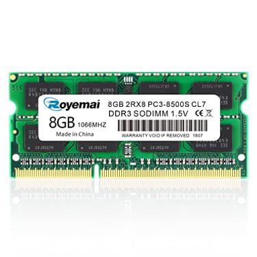 Imagem de PC3-8500 DDR3 1066 8GB RAM PC3 8500S 1066MHZ 2Rx8 204-pin 1.5v 8G Atualização de memória para laptop