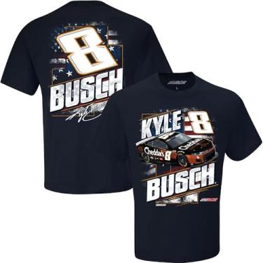 Imagem de Camiseta Chase Elliott #9 NASCAR 2024 NAPA Stars and Stripes Patriotic Classic Navy, Kyle Busch - Cheddars, G