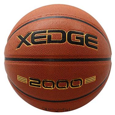 Imagem de XEDGE Bola de basquete tamanho 5/6/7 composto de couro de rua basquete interior ao ar livre bola de jogo com agulha, bomba e bolsa de transporte (vermelho, tamanho 7)