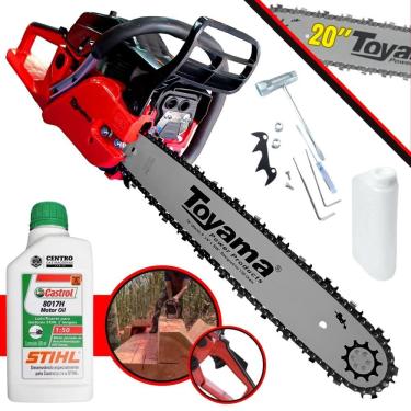 Imagem de Motor Serra Moto Serra Motosserra Com ÓLEO STIHL Á Gasolina 2T 55cc 3,2HP 13.500RPM Sabre 20” Ideal Para Todos os Trabalhos de Corte TCS58FG2 Toyama