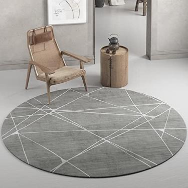 Imagem de Tapete redondo nórdico para sala de estar, quarto ou sala de estudo, cinza - 80 cm, 100 cm, 120 cm, 140 cm, 160 cm, 180 cm, 200 cm, tapete de decoração de chão, tapetes de cadeira, diâmetro 180 cm,