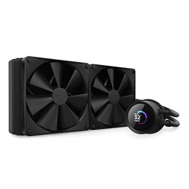 Imagem de NZXT Kraken 280 - RL-KN280-B1 - Cooler líquido de CPU AIO de 280 mm - Tela LCD quadrada personalizável de 1,5 polegadas para imagens, métricas de desempenho e mais - Bomba de alto desempenho - 2 x ventiladores F140P - Preto