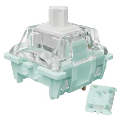 Imagem de Interruptor de teclado branco linear pré-lubrificado série Jade Gateron, interruptor de mola dupla de 3 pinos 38gf, para teclado mecânico MX Gaming (branco jade, 36 peças)