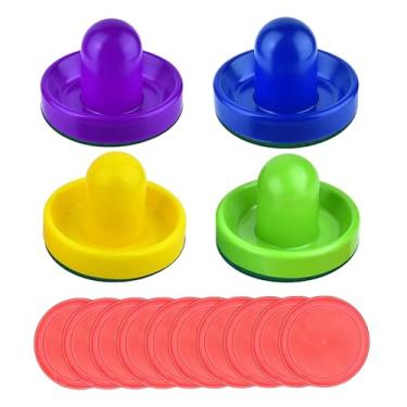 Imagem de Colaxi Empurradores e discos de air hockey Empurradores e discos de air hockey de substituição de tamanho grande discos de air hockey para mesas de jogo, estilo B