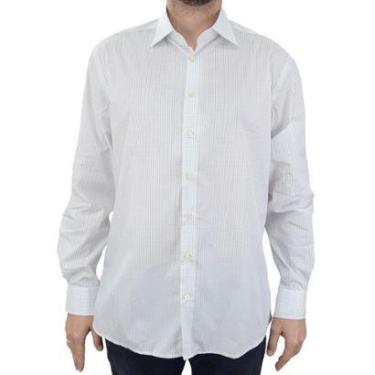 Imagem de Camisa Masculina Dudalina ML Comfort Fit Xadrez Branca - 53042-Masculino