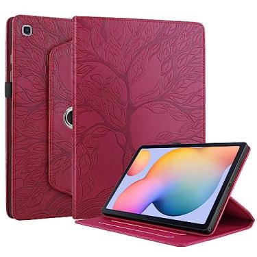 Imagem de TIPOYOROO Capa para Samsung Galaxy Tab S6 Lite 2020/S6 Lite 2022 10,4 polegadas, capa giratória de 360° para Galaxy Tab S6 Lite modelo (SM-P610/SM-P615/SM-P613/SM-P619) Capa de couro PU premium com suporte para caneta-vermelha