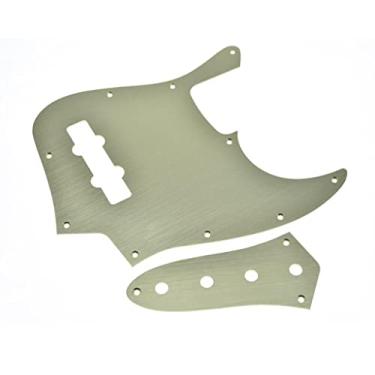 Imagem de KAISH Alumínio anodizado 4 cordas Jazz J Bass Pickguard com placa de controle JB de metal e parafusos para baixo FD jazz americano/mexicano dourado