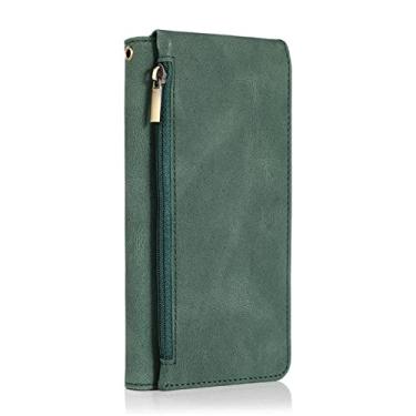 Imagem de Capa de couro tipo carteira com zíper de luxo para Samsung Galaxy S21 S20 FE S10 S9 Note 20 10 9 Ultra Plus Lite Slot para cartões Capa de telefone, verde, para Galaxy S10