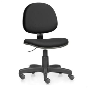 Imagem de Cadeira de Escritório Home Office Estofada Ergonômica Executiva Sem Braço Courvin Preto Estrela Arcada Rodízio Semi Silicone Escritex