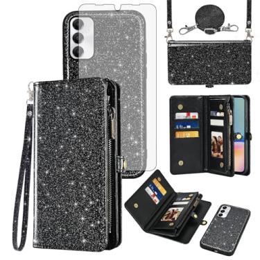 Imagem de Asuwish Capa de celular para Samsung Galaxy A05s/A05 carteira com zíper destacável com protetor de tela de vidro temperado cordão alça de pulso flip compartimento para cartão de crédito Ao5s Ao5 A 05s