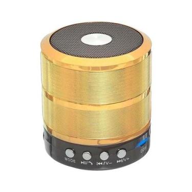 Imagem de Caixa de Som Dourado Bluetooth Mini Caixinha Inova