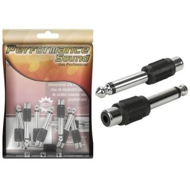 Imagem de Plug Adaptador P10 Mono Para Jack Rca - Pacote Com 10 Peças - PERFORMA