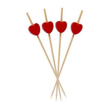 Imagem de Espetinho Coração 12 cm Petisco Festa Porção Buffet 100 Un - ORIENTAL