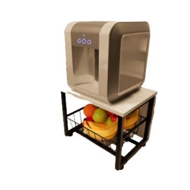 Imagem de Fruteira Para Bancada Mesa Preto Fosco Mdf Branco - Belo Lar