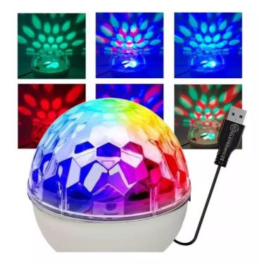 Imagem de Globo Bola Maluca Luz Led Colorido Rgb Usb Mini Iluminação Vibrante Fe