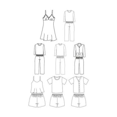 Imagem de Kit 8 moldes de costura pijama By Marlene Mukai - EDITORA CLUBE DA COS