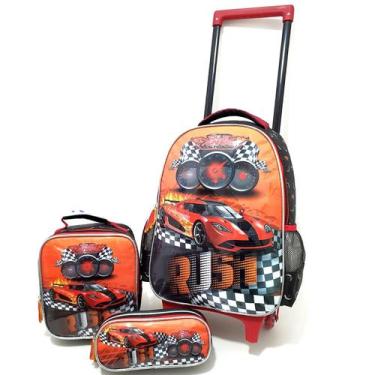 Imagem de Mochila Roda Jogo 3 Peças  Lancheira e Estojo Rush DL1383 - PLAT1