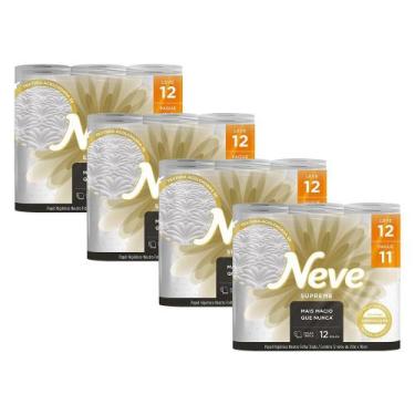 Imagem de Kit 4 Papel Higiênico Neve Supreme Folha Tripla 12un cada - Neve Consu