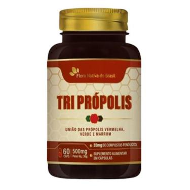 Imagem de Tri Propolis - Verde Marrom Vermelho 60 Capsulas 500mg - Flora Nativa,