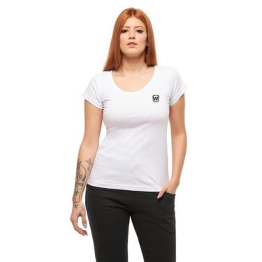 Imagem de CAMISETA BABYLOOK FEMININA GOLA ABERTA WOOKS wC7, G, Branco