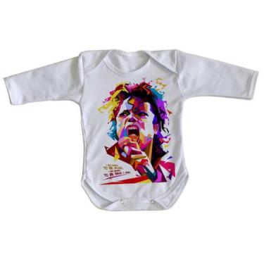 Imagem de body nenê criança roupa bebê manga longa Michael Jackson colorido - Em