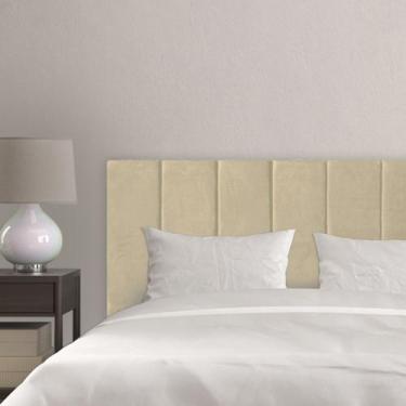 Imagem de Cabeceira Modulada Estofada Palha Retangular Para Cama Box Queen King 