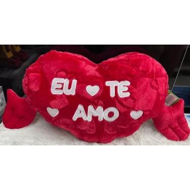 Imagem de Coração de Pelúcia Almofada 59cm (F6849) Com Mãos Eu Te Amo Presente -