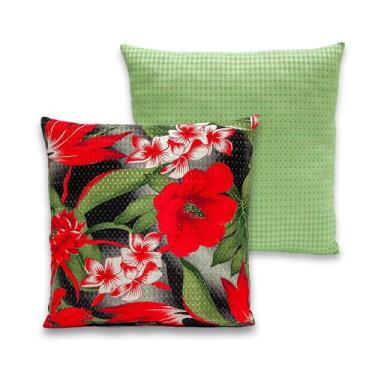 Imagem de Kit 2 Capas de Almofadas PIQUET Favinho Lisa e Estampada 40x40 C/ Zípe