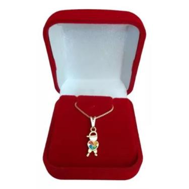 Imagem de Colar Com Pingente Filho Menino Autista Folheado A Ouro - Crislu Jóias