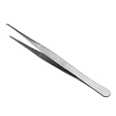 Imagem de Adecco LLC Pinça de aço inoxidável com pontas serrilhadas de precisão para comida cirúrgica e marinha, Prata, 8", 1