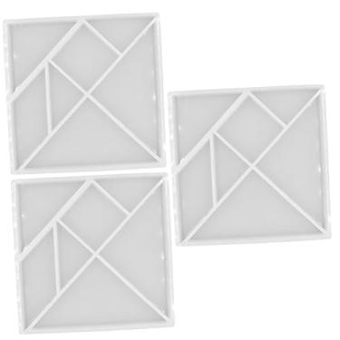 Imagem de Molde de tangram de 3 peças, molde de jogo de tangram, molde criativo, molde de mão, molde de cubo de gelo, joias obx, moldes geométricos, para gelatinas, moldes de argila, faça você mesmo, molde