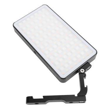 Imagem de Luzes de Vídeo Com Montagem de Sapata Fria, Luzes de Câmera LED Coloridas de 12 W Com 2700 a 10000 K, Luz LED Portátil Giratória de Escurecimento Contínuo de 360 ​​° para