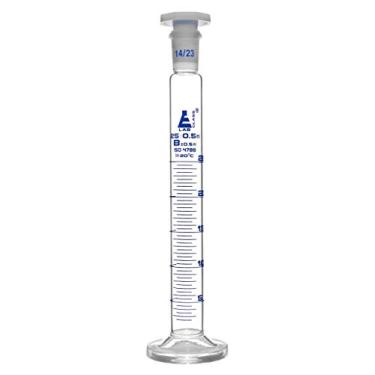 Imagem de EISCO Cilindro graduado, 25 ml - Classe B - Rolha de polipropileno 14/23 - Base redonda, graduações azuis - Vidro borossilicato