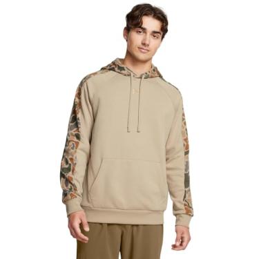 Imagem de Under Armour Moletom masculino Rival Fleece Camo Blocked, (299) City Khaki/Camel, 3X-Grande, 197777175007