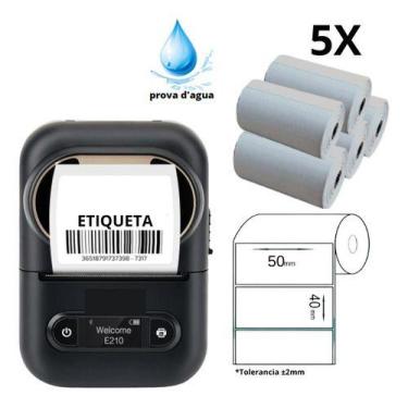 Imagem de 1 Impressora Xd-210 + 5 Rolos Etiquetas 50x40 Prova D'água - Xd Mega, 
