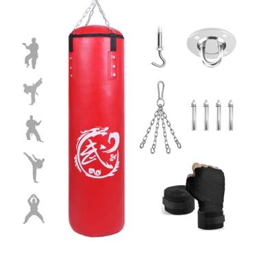 Imagem de Saco de pancadas de 1,8 m para adultos/crianças, boxe de couro PU que não rasga e não rasga, saco de pancadas pesado não preenchido, kit completo para MMA Kickboxing Boxe Karate Muay Thai Taekwondo
