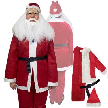 Imagem de Mascara Realista Papai Noel Fantasia Completa Luxo Natal Natalino Evento Comemoraçao